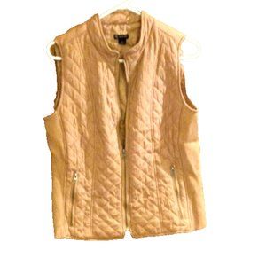 New Directions Womans Vest size small full zip beige quilted